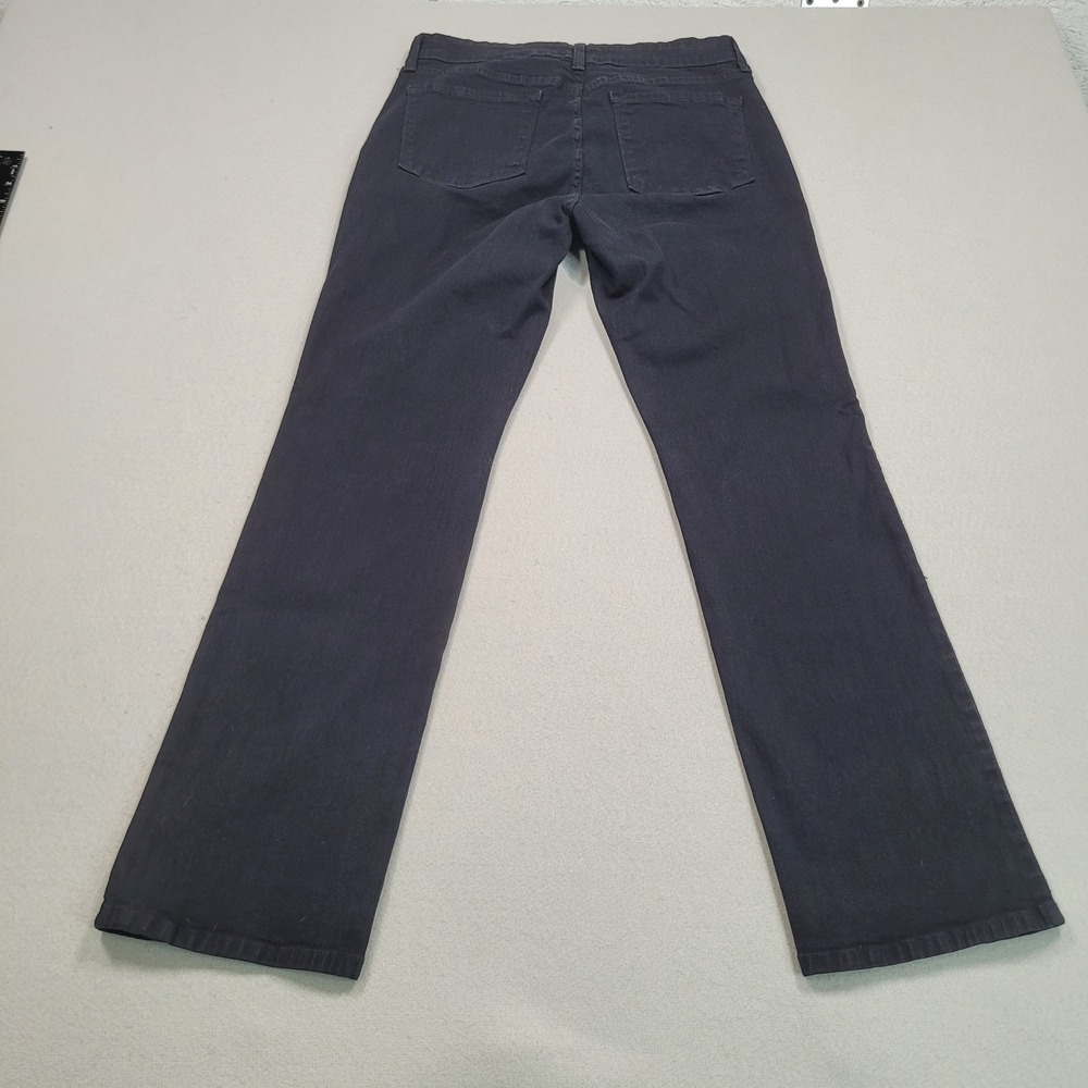 NYDJ Marilyn Straight Leg Jeans Black Denim Size 10P Petite High Rise Stretch - Picture 4 of 13
